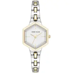 ANNE KLEIN - Reloj de Acero Inoxidable, Esfera Nácar, Elegancia de Lujo, Resistencia al Agua