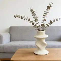 POLASUP - 10 Jarrones De Cerámica Blanca Elegantes Para El Uso Diario