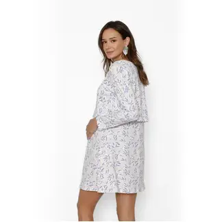 NALA - Camisa de Dormir Lactancia Vuelo Manga Larga Blanco Silvestre Maternity