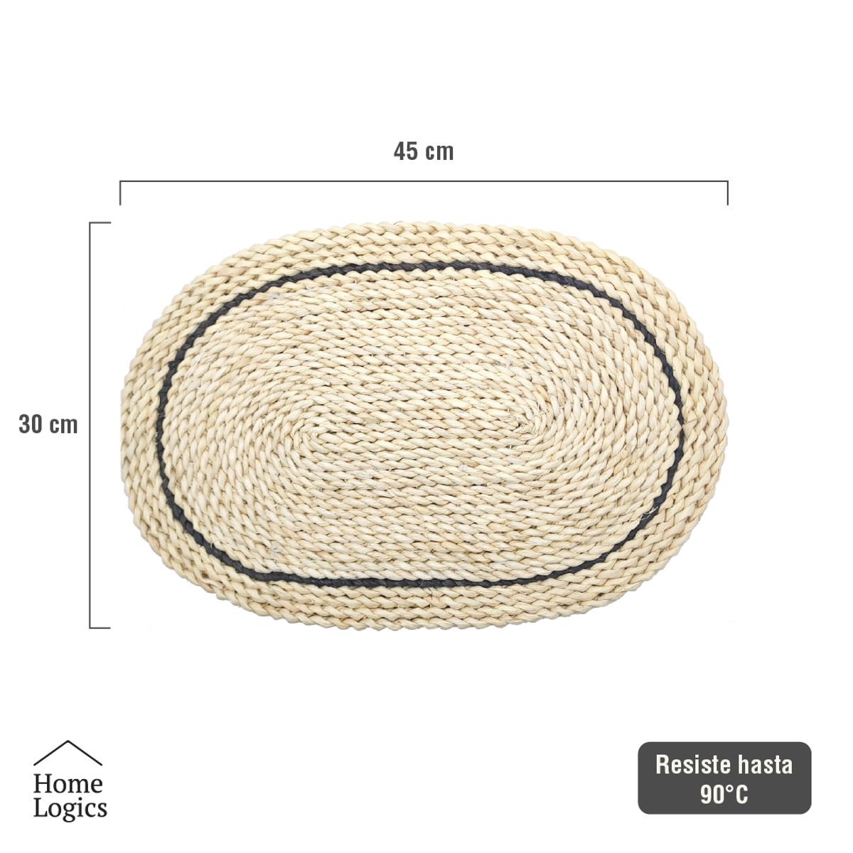 HOME LOGICS - Set 2 Individuales Natural Collection Dorado Home Logics Kiosclub