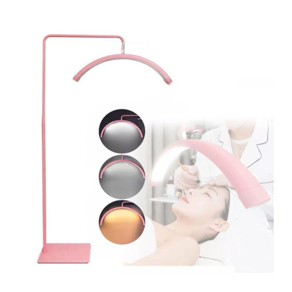 GENERICO - Lampara Led Media Luna Estética Para Pestañas Cejas Hogar Rosa