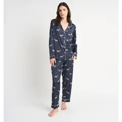 BARBIZON - PIJAMA MUJER ROMA AZUL ESTAMPADO