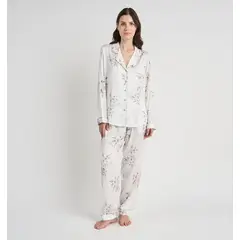 BARBIZON - PIJAMA MUJER ROMA BLANCO ESTAMPADO