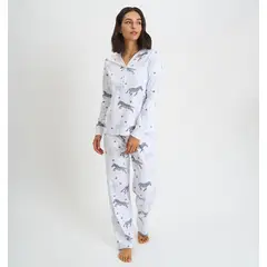 BARBIZON - PIJAMA MUJER ROCIO BLANCO ESTAMPADO