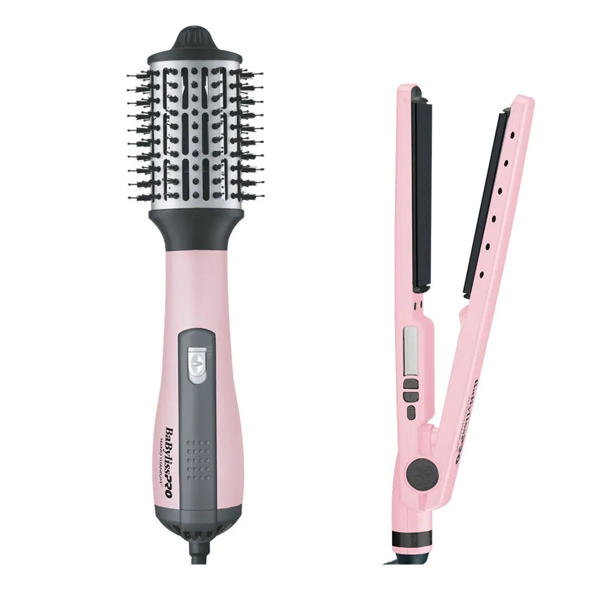 BABYLISS PRO - Kit Plancha 32mm Y Cepillo Secador 64mm Babylisspro Pink