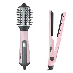 BABYLISS PRO - Kit Plancha 32mm Y Cepillo Secador 64mm Babylisspro Pink