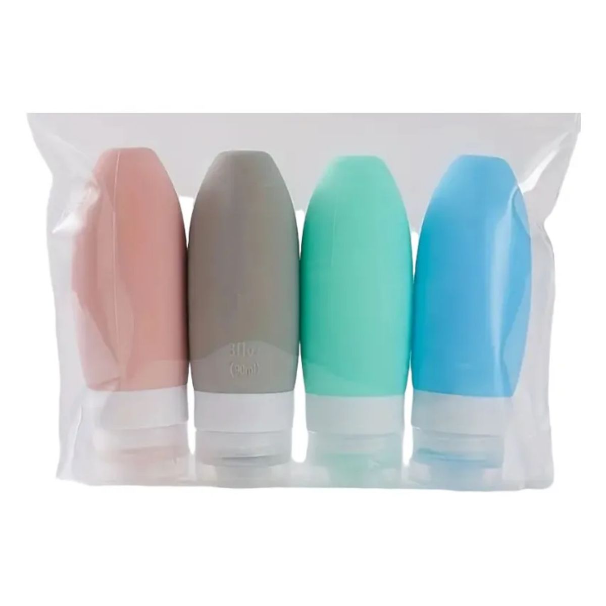 GENERICO - Pack 4 Botellas De Silicona Separadas Cuidado Personal Viaje