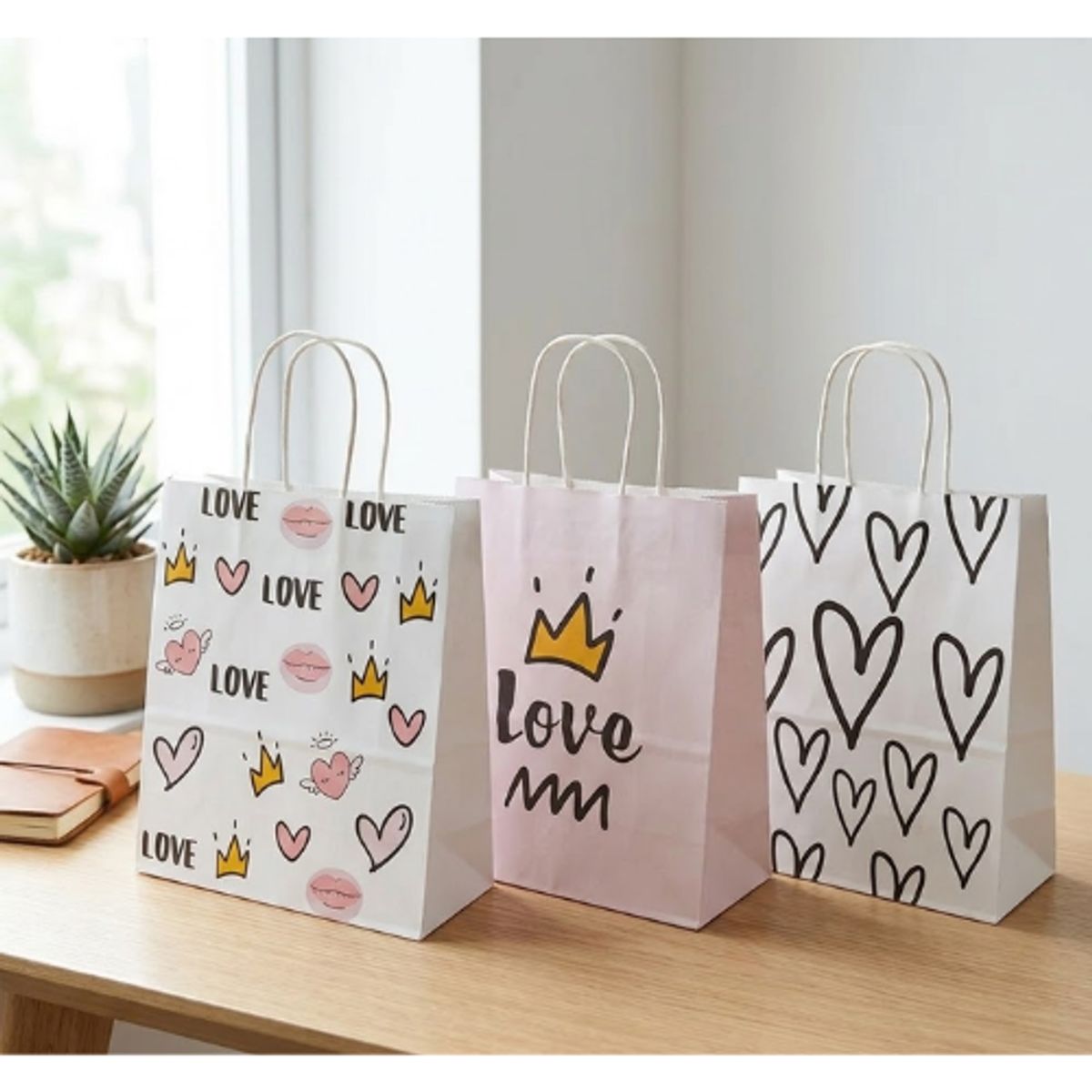 GENERICO - Bolsa De Regalo Love De Papel kraft 22X16X8 CM