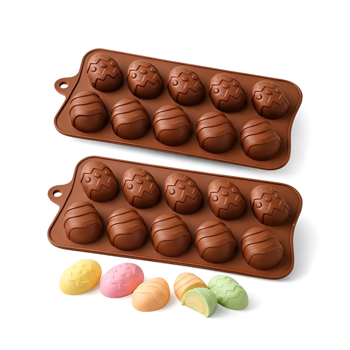 PASTELERIUSCL - X2 Moldes De Huevitos 3d Molde De Silicona En Forma De Huevo Para Chocolate Moldes Antiadherentes
