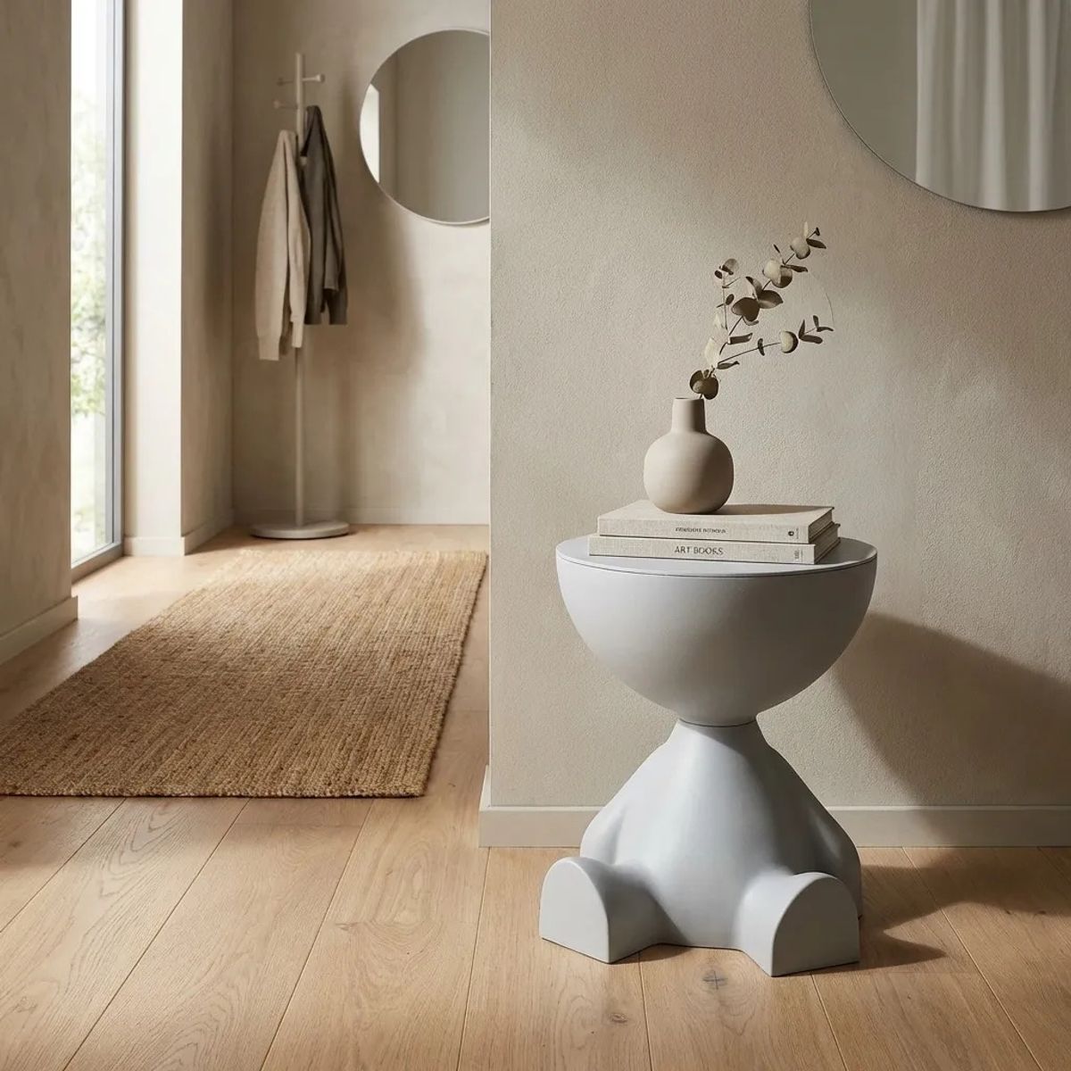 ARMONIA - Mesa Auxiliar Gris Moderna Decorativa De 41cm