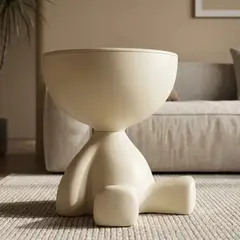 ARMONIA - Mesa Auxiliar Beige Moderna Decorativa De 41cm