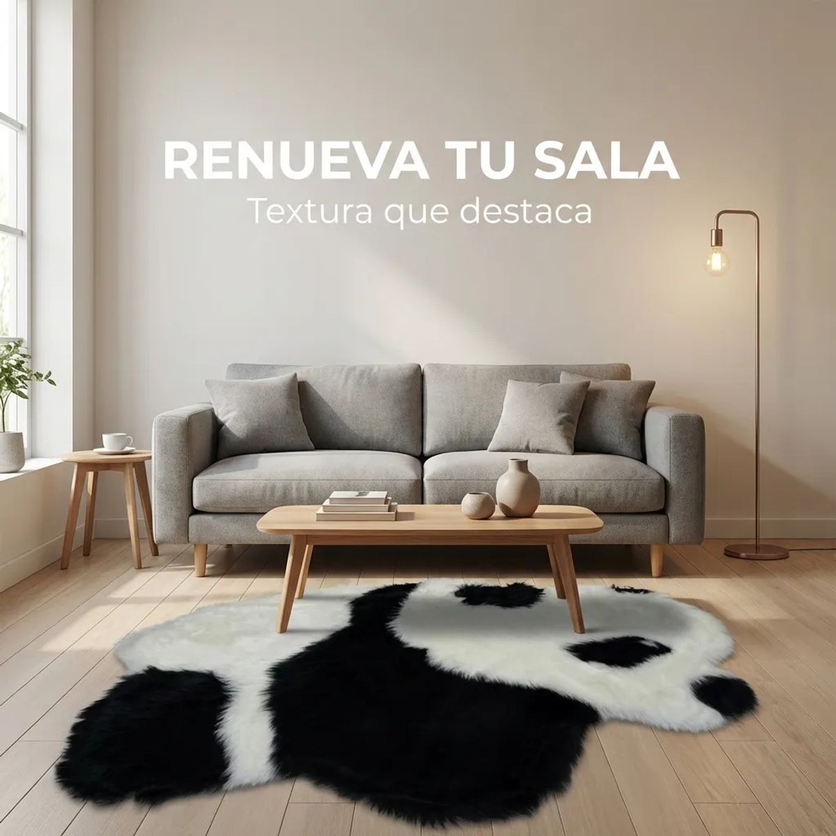 ARMONIA - Alfombra Decorativa Peluda Panda G 90x60
