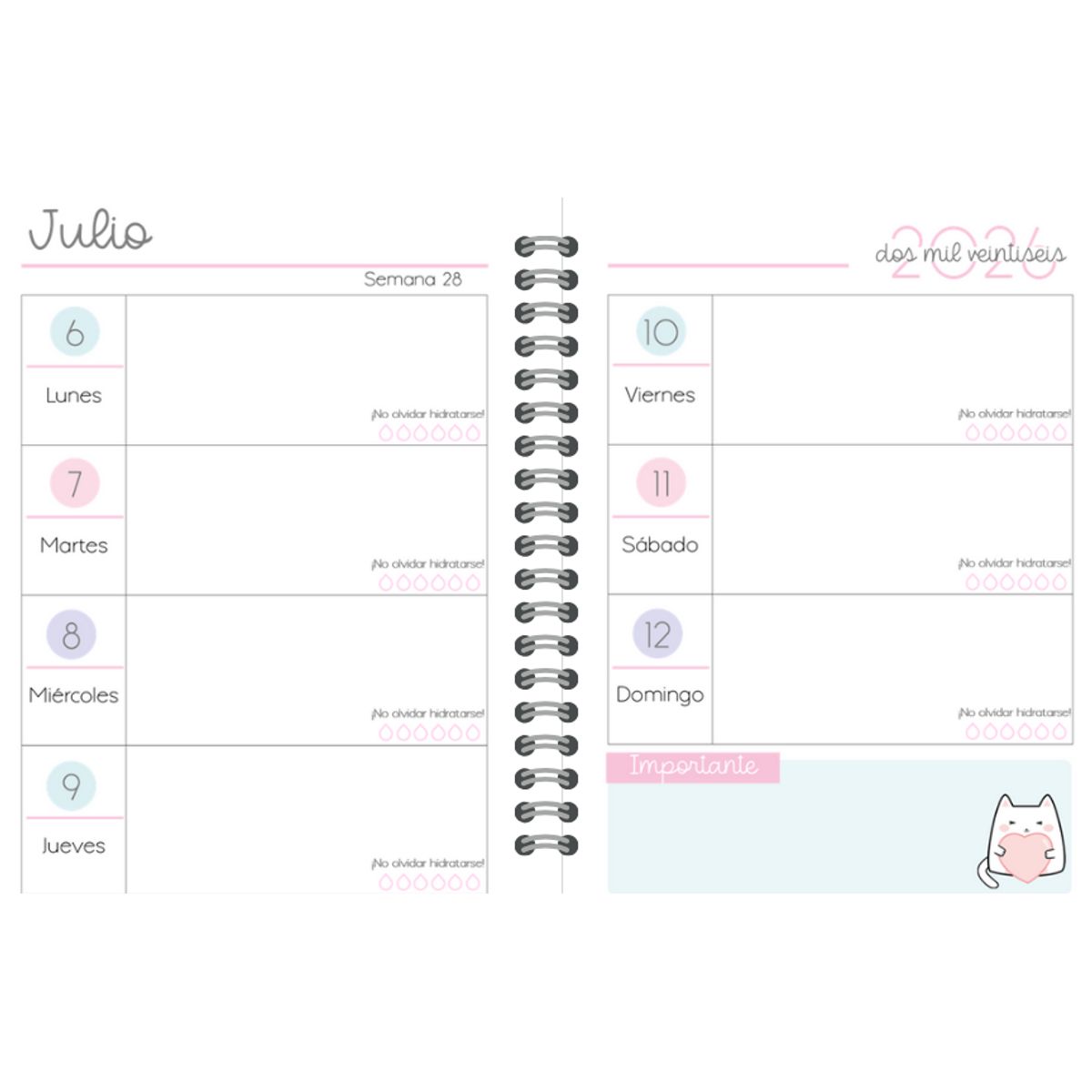 ELAB PROPIA - Agenda 2026 Diseño "Gatos"