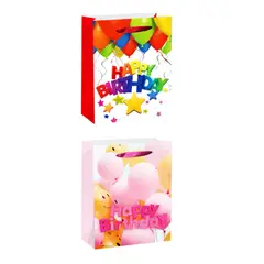 GENERICO - Bolsa De Regalo Feliz Cumpleaños Globos 18x8x24cm