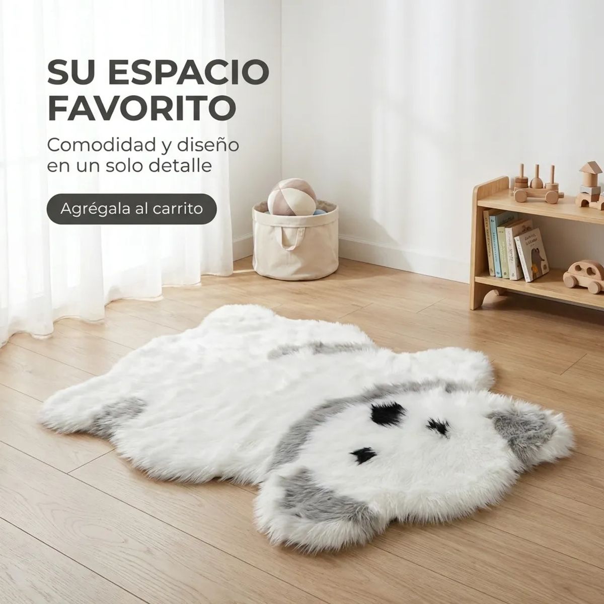 ARMONIA - Alfombra Peluda 90x60 cm Decorativa Koala