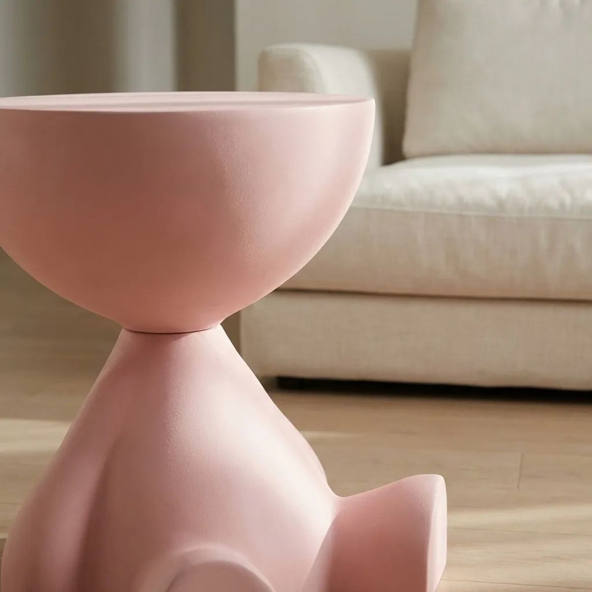 ARMONIA - Mesa Auxiliar Rosa Moderna Decorativa De 41cm