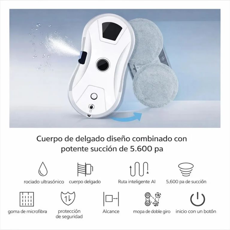 MOVI Robot Limpiador de Vidrios Automático Limpiador Inteligente para Ventanas y Superficies de Cristal