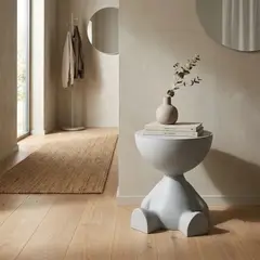 ARMONIA - Mesa Auxiliar Gris Moderna Decorativa De 41cm