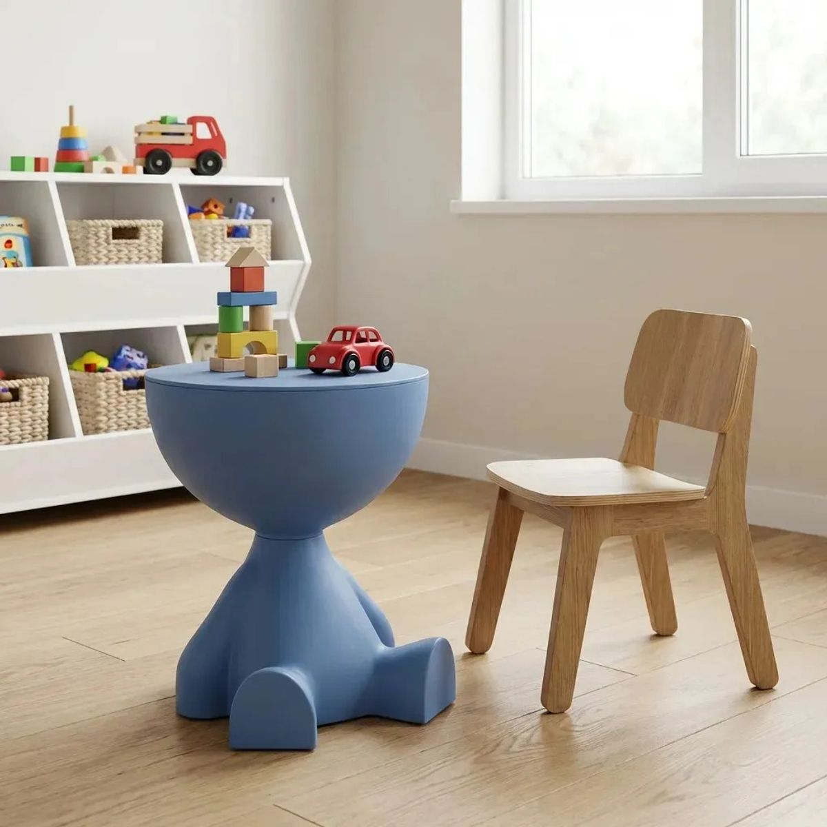 ARMONIA - Mesa Auxiliar Azul Moderna Decorativa De 41cm