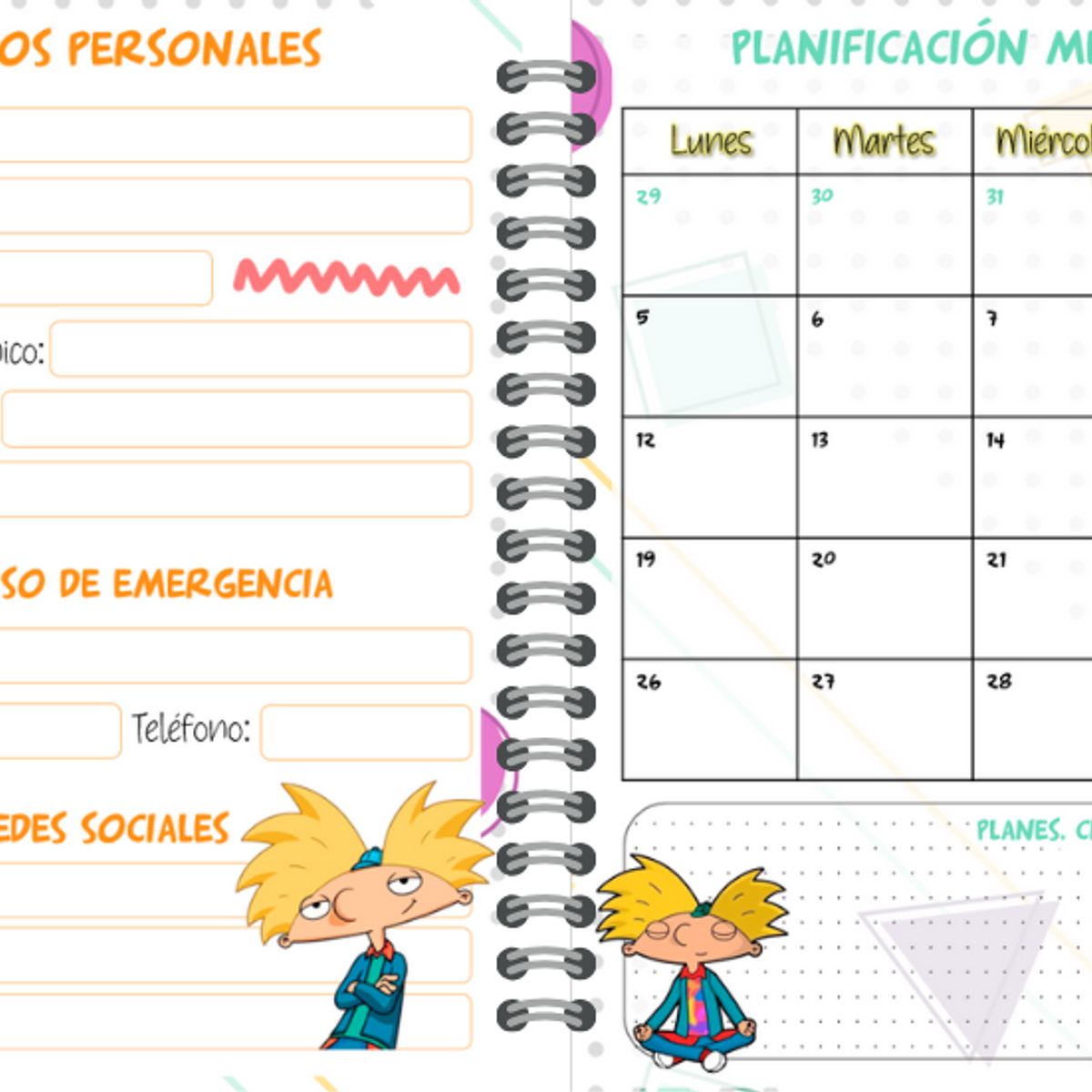 ELAB PROPIA - Agenda 2026 diseño "Hey Arnold"