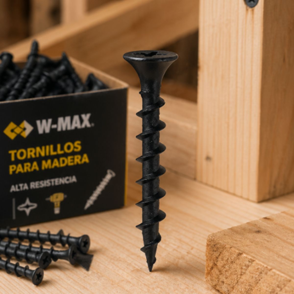 GENERICO - Tornillos Volcanita Madera Crs Negro 6x2 Pulgadas 1000 Unidades.