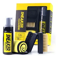 GENERICO - Kit Limpieza Sneaker Espuma Cepillos Y Paño Amarillo Amarillo