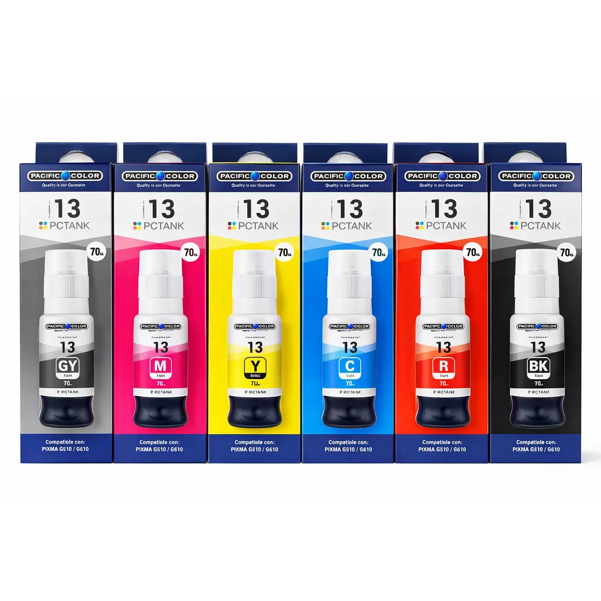 GENERICO - Pack 6 Tintas Gi13 Alternativas G510 G610 6 Colores
