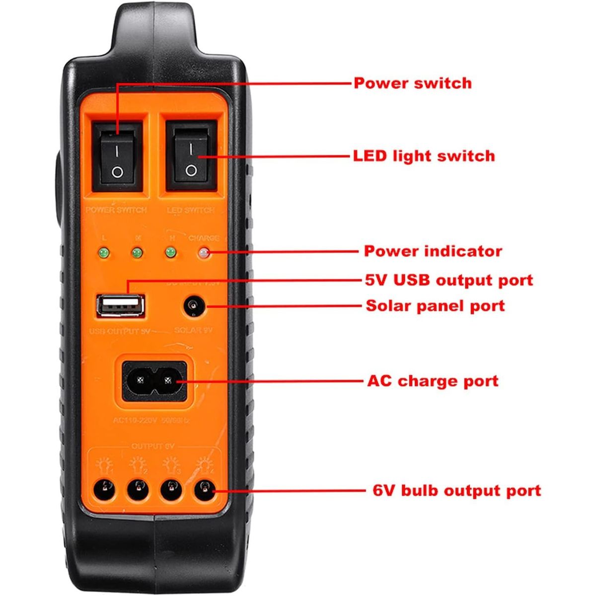 MOVI - KIT SOLAR 50HRS, 4 AMPOLLETAS LED, RADIO, BLUETOOTH, CARGAR TABLET, LAPTOP, VENTILADOR 12V
