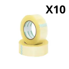 GENERICO - PACK DE 10 UNIDADES Cinta De Embalaje Transparente De 50mmx30mm 200mts