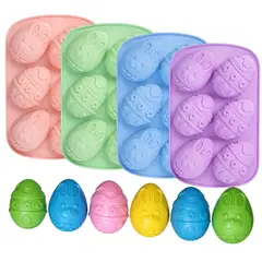 PASTELERIUSCL - 4 Molde Silicona Huevos De Pascua Molde Para Reposteria 3d Huevos Grandes Para Rellenar Molde Pascua