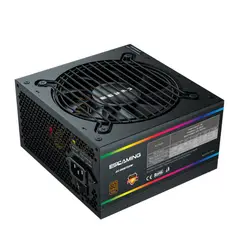 GENERICO - Fuente de Poder Esgaming ES-RGB750W, Cables Fijos, Certificada 80 PLUS Bronze, ATX