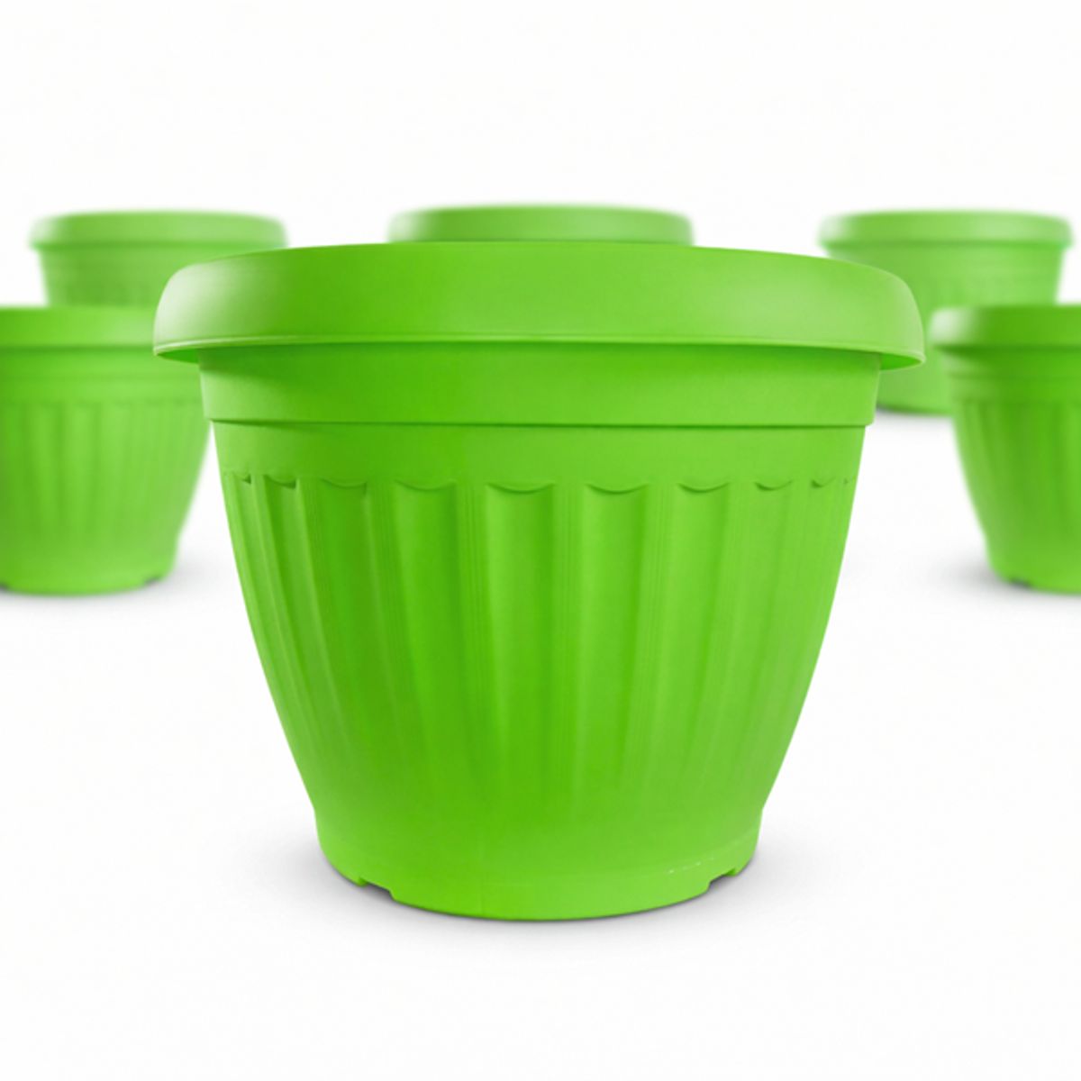 GENERICO - Pack 30 Maceteros Plástico Redondo Verde Lima 8 cm