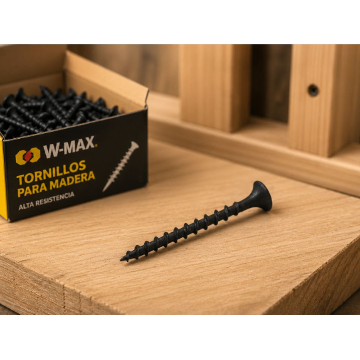 GENERICO - Tornillos Volcanita Madera Negro 6x1 1/4 Pulgadas 1 Kilo 650 Unidades