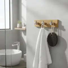 GENERICO - Soporte Minimalista Porta Toallas Llaves Bolsos Hogar Caramelo Natural Tonalidad Organica