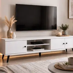 GENERICO - RACK PARA TV EXTENDIBLE CON 3 CAJONES