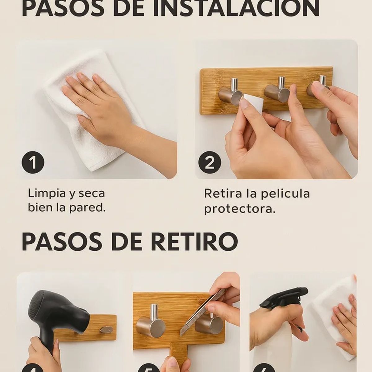 GENERICO - Vitrineon Colgador Multiuso Decorativo Estilo Natural Zen Avellana Suave Matiz Artesanal