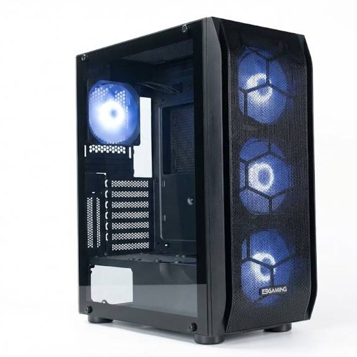 GENERICO - Gabinete Gamer Esgaming Y03-BK, Mid Tower, 4 Ventiladores ARGB, E-ATX, ATX, m-ATX, Negro