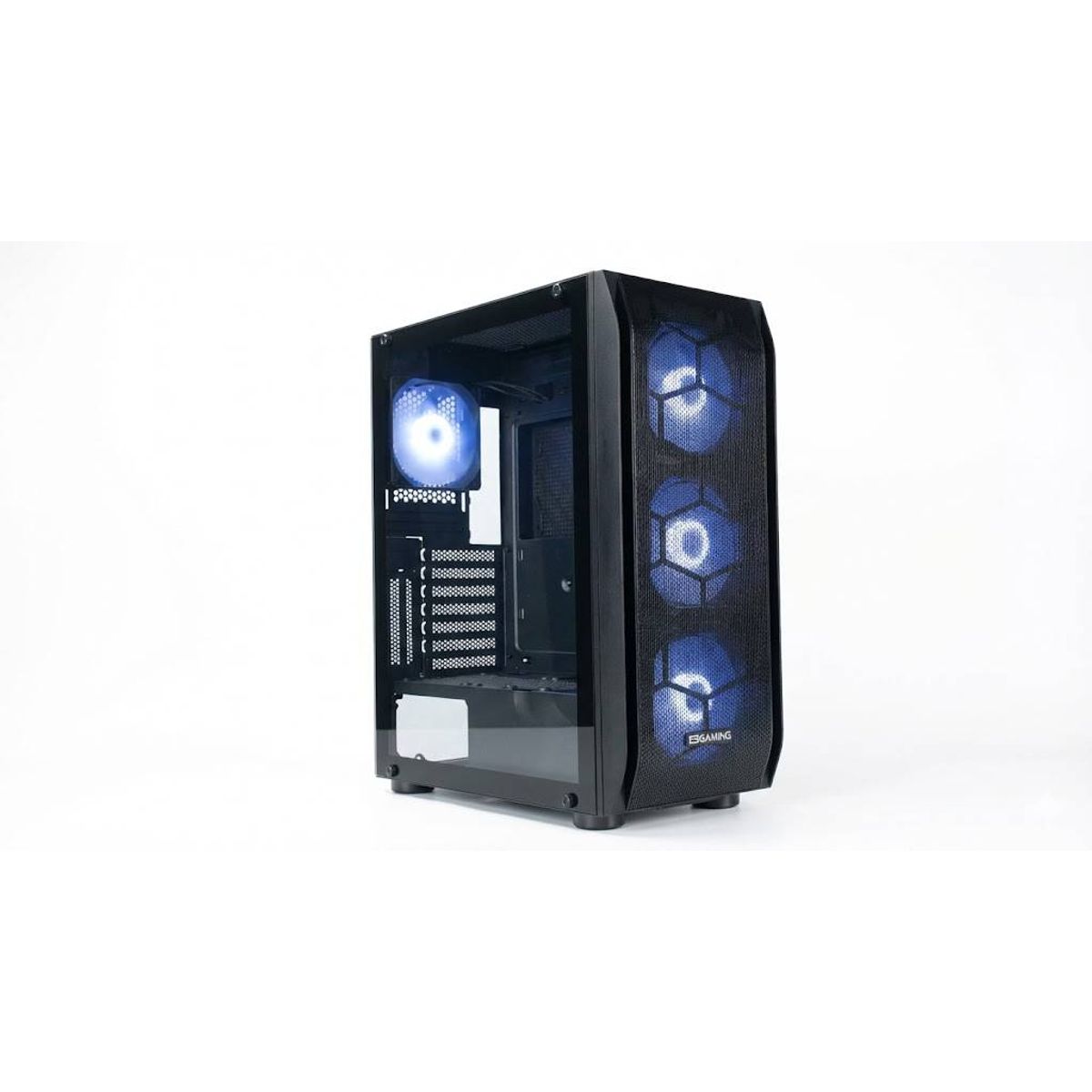 GENERICO - Gabinete Gamer Esgaming Y03-BK, Mid Tower, 4 Ventiladores ARGB, E-ATX, ATX, m-ATX, Negro