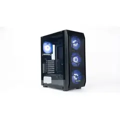 GENERICO - Gabinete Gamer Esgaming Y03-BK, Mid Tower, 4 Ventiladores ARGB, E-ATX, ATX, m-ATX, Negro