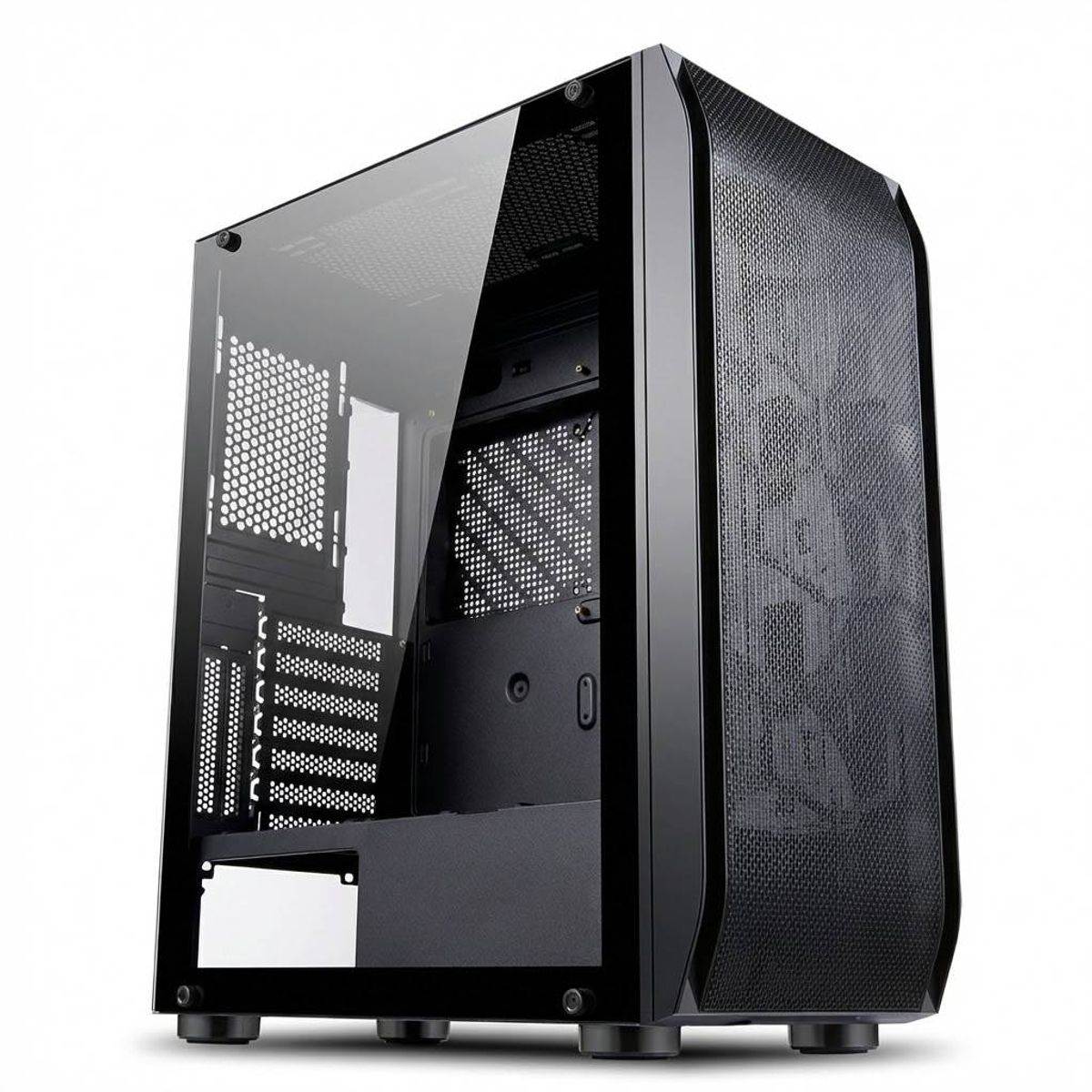 GENERICO - Gabinete Gamer Esgaming Y03-BK, Mid Tower, 4 Ventiladores ARGB, E-ATX, ATX, m-ATX, Negro