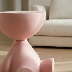 ARMONIA - Mesa Auxiliar Rosa Moderna Decorativa De 41cm