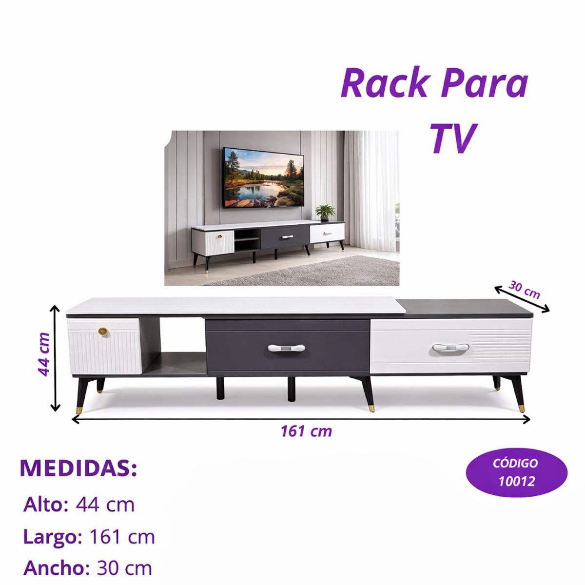 GENERICO - RACK PARA TV MODERNO Y EXTENDIBLE
