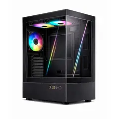 GENERICO - Gabinete Gamer Esgamer H60-BK, 5 Ventiladores ARGB, m-ATX, Negro