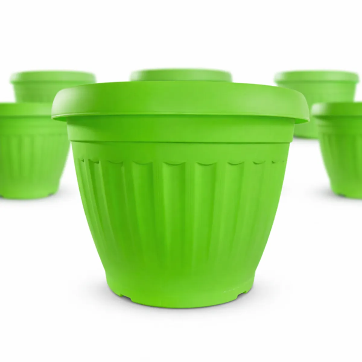 GENERICO - Pack 20 Maceteros Plástico Redondo Verde Lima 10 cm