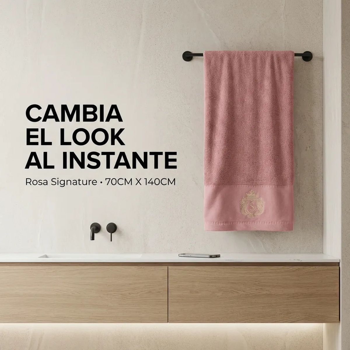 ARMONIA - Toalla de Baño Signature Rosa Viejo - Algodón Premium Hotel