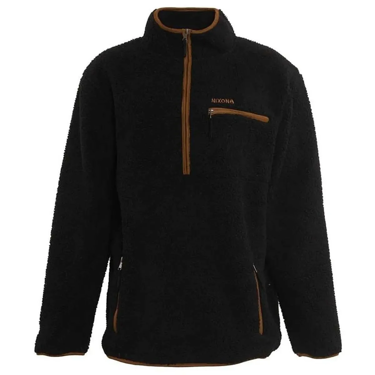 NIXON - Polerón Hombre Nixon Sherpa Half Zip Negro Brown