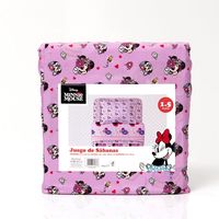 SABANAS MICROFIBRA MINNIE FLORES 1.5 PLAZAS