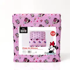 MASHINI - SABANAS MICROFIBRA MINNIE FLORES 1.5 PLAZAS