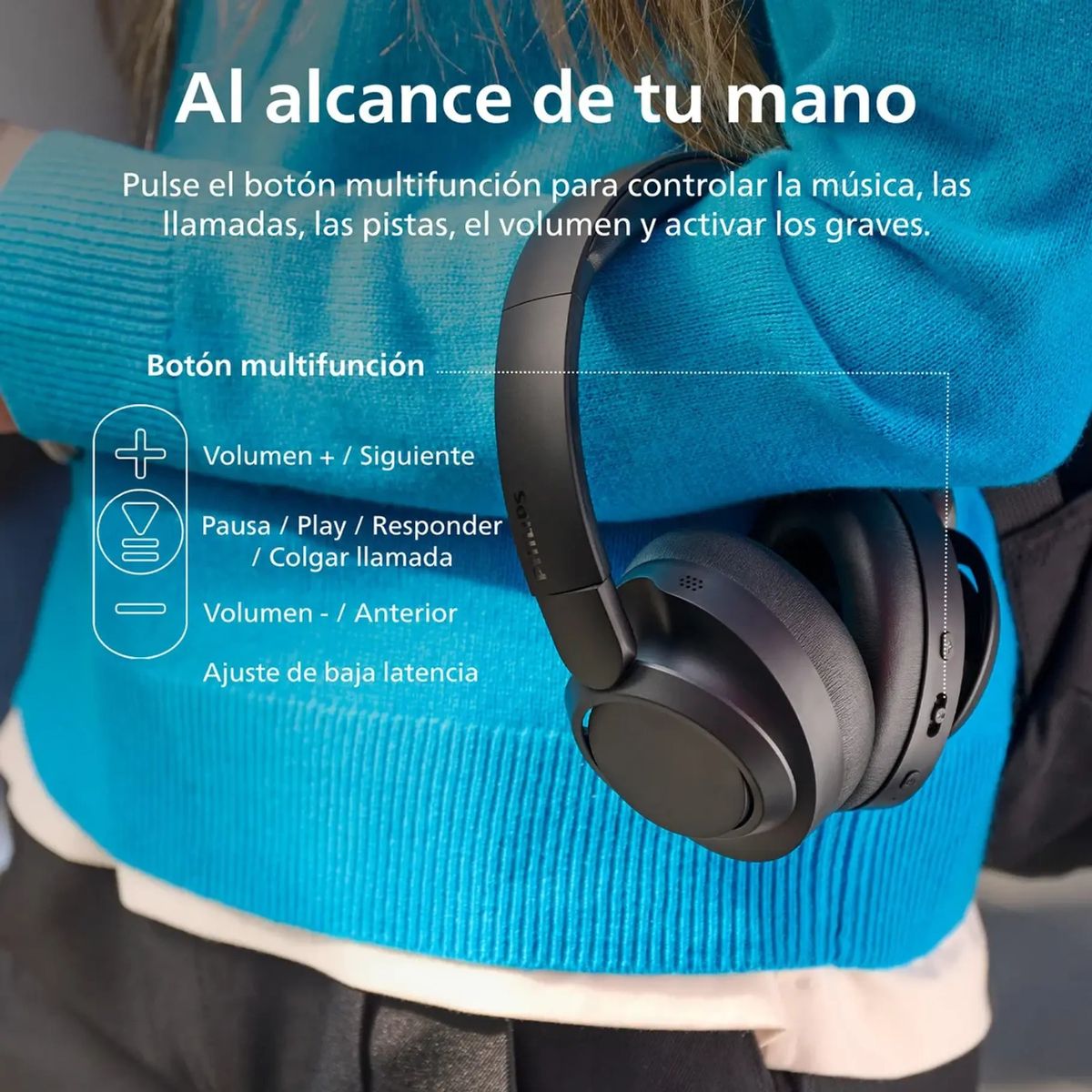PHILIPS - Audífonos Inalámbricos Bluetooth Philips Noise Cancelling TAH6509