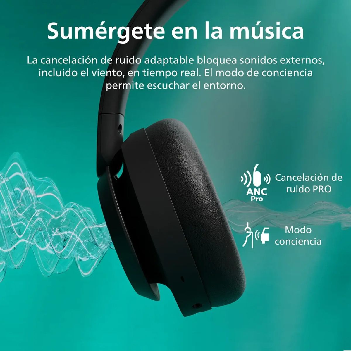 PHILIPS - Audífonos Inalámbricos Bluetooth Philips Noise Cancelling TAH6509